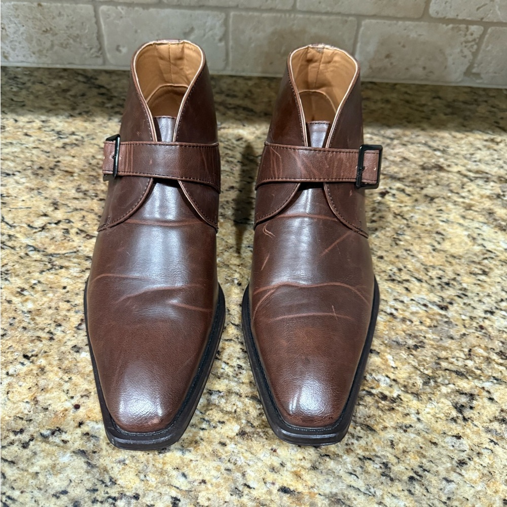 Men's Brown Leather Dress Boots